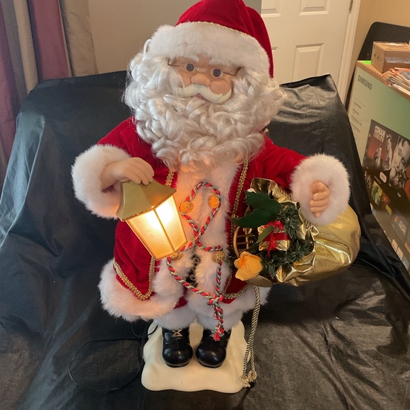 Santa Claus Animated Illuminated Lamp Light 25” - Picture 1 of 6